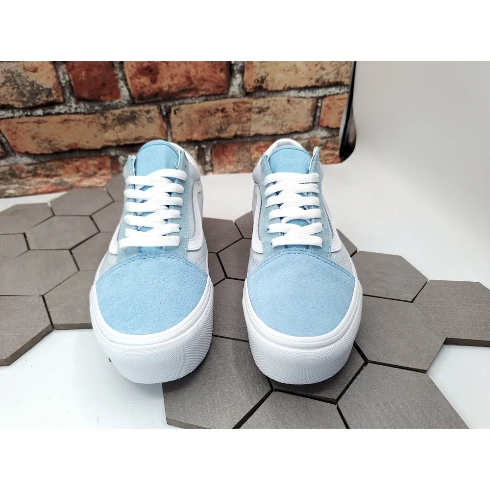 VANS Old Stack Platform Lift Shoes Blue White Stackform Women's 5 / Girls GS 3.5